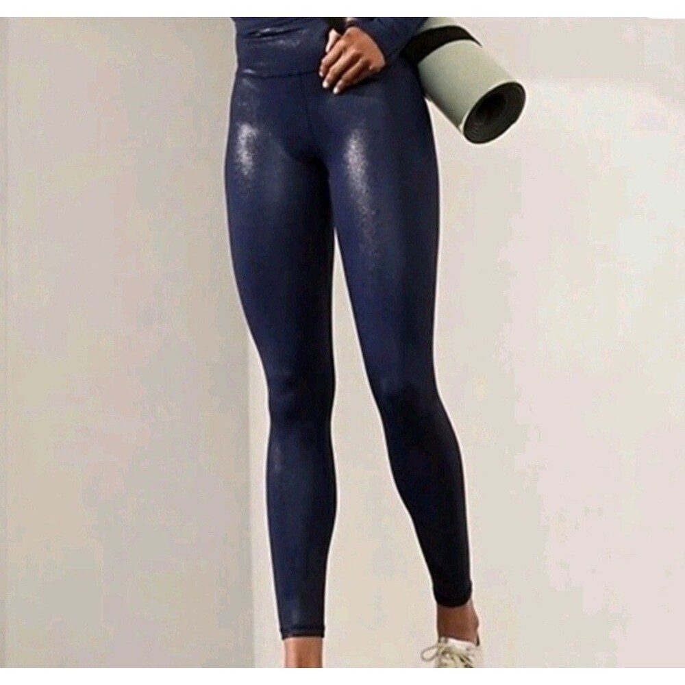 Athleta Elation Blue Shine Tight Leggings Womens Sz Small Athletic Stretch NWOT